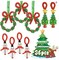 36 Pieces Christmas Crafts for Children, Beaded Ornament Kit to Make Wreath Snowman Christmas Tree Decorations Holiday Tree Party Supplies